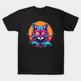 Cute Synthwave Fox T-Shirt